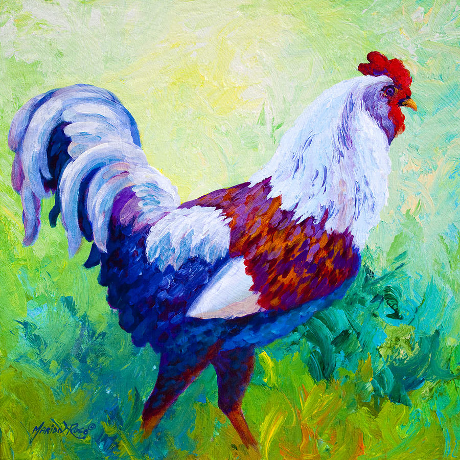 Rooster Painting - Full Of Himself by Marion Rose