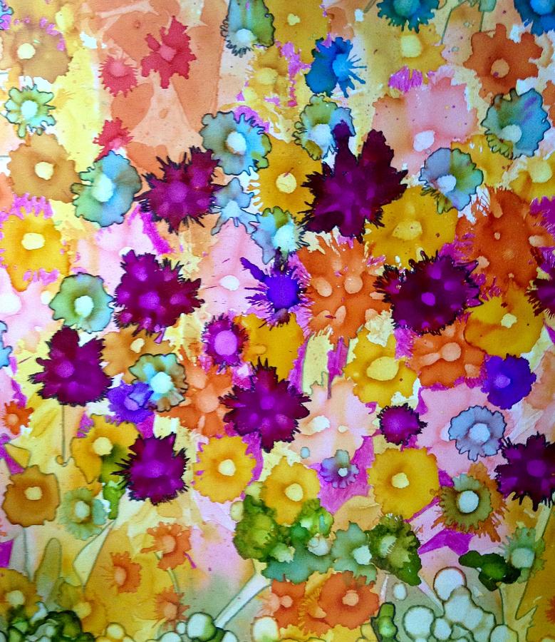 Full-on Flowers Painting by Lyn Hayes