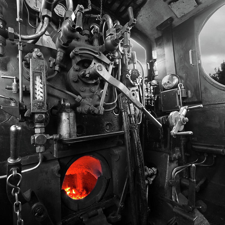 Vintage Steam Train Furnace Photograph by Gill Billington