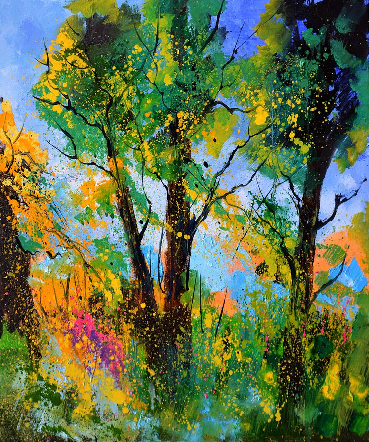 Full summer trees  Painting by Pol Ledent
