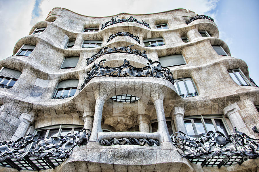 Full View Casa Mila Spain Gaudi Photograph by Chuck Kuhn - Pixels