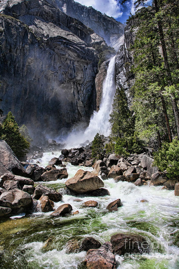 Full View Yosemite Falls Stream II Photograph by Chuck Kuhn