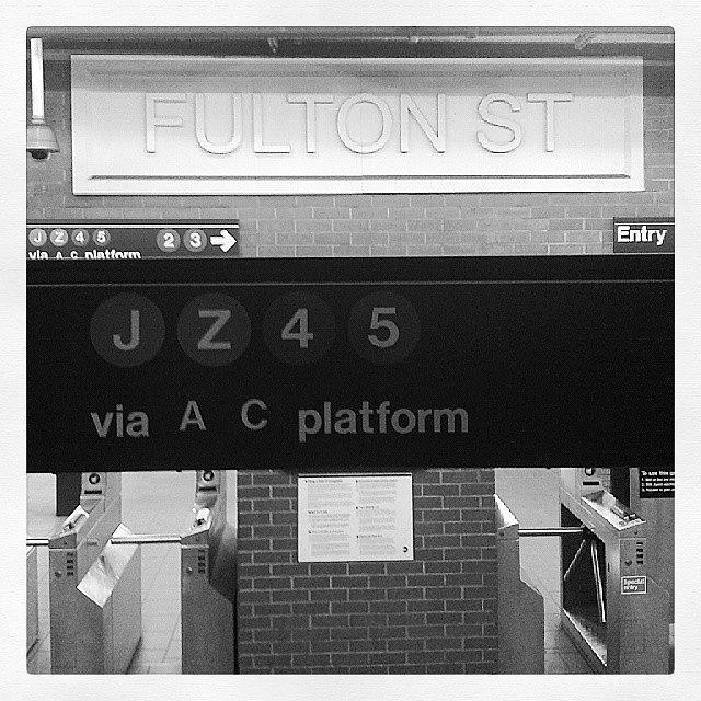 New York City Photograph - Fulton St. Station #blackandwhite #nyc by Christopher M Moll