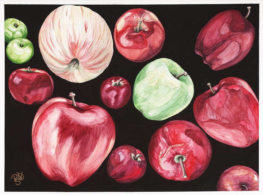 Apple Painting - Fun Apples  by Patty Vicknair