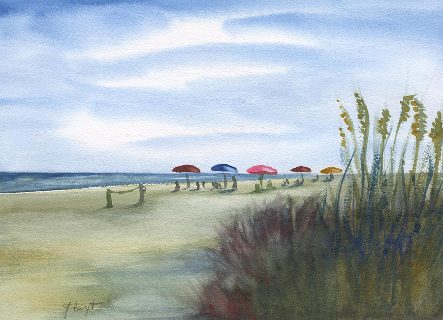 Fun At Tybee Island Painting by Frank Bright