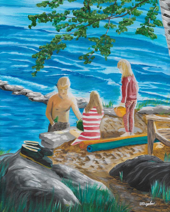 Fun at the Beach Painting by David Bigelow