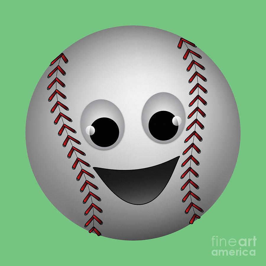 Fun Baseball Character Digital Art by MM Anderson