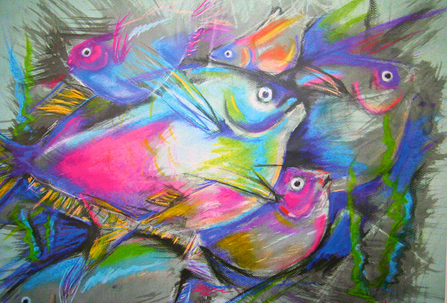 Sun Fish Mixed Media - Fun Fish by Jacqueline Endlich Sun Fish Mixed Media - Fun Fish by Jacqueline Endlich