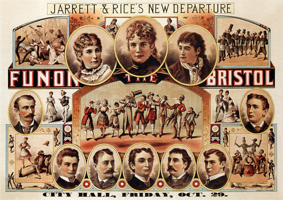 Vintage Mixed Media - Fun on the Bristol - Jarrett and Rices New Departure - Vintage Theatre Advertising Poster by Studio Grafiikka
