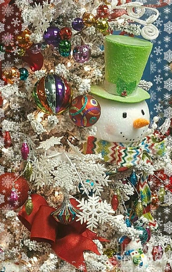 Fun Snowman Holiday Greeting Pyrography by Rachel Hannah