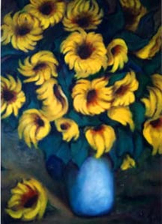 Fun Sun Flowers Painting by Jordana Sands