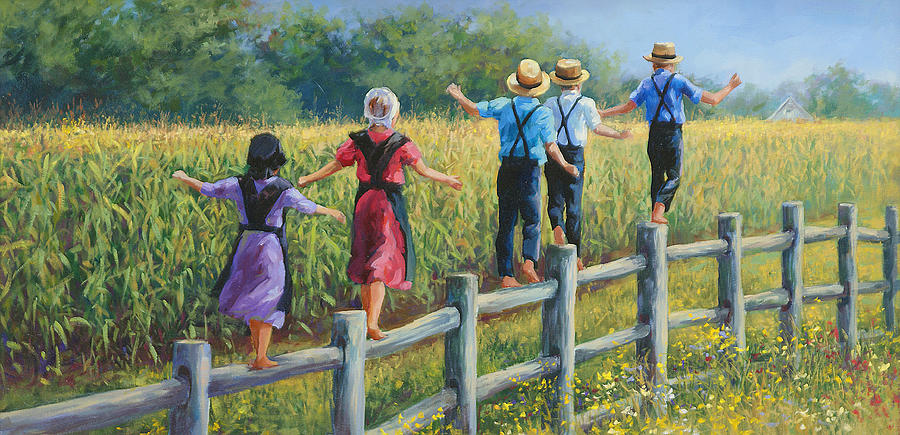 Farm Life Painting - Girls Can To by Laurie Snow Hein