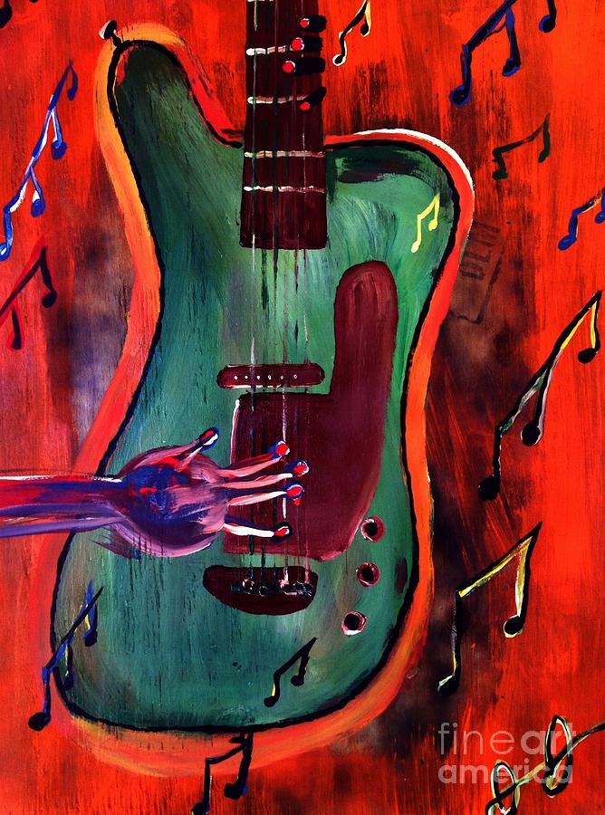 Fun With Guitar Painting by James and Donna Daugherty