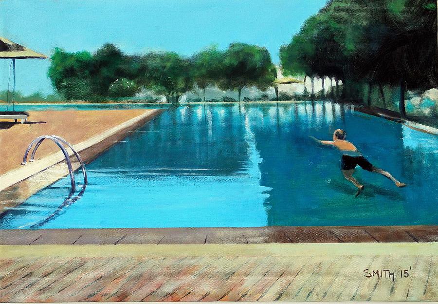Fun with pools Painting by Tom Smith