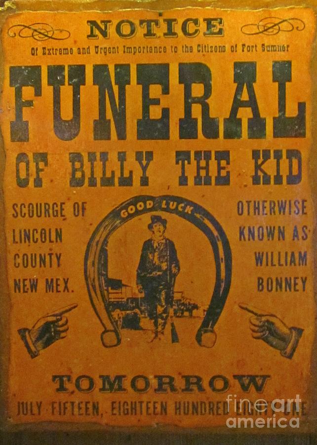 William Bonny Photograph - Funeral of Billy the Kid by John Malone