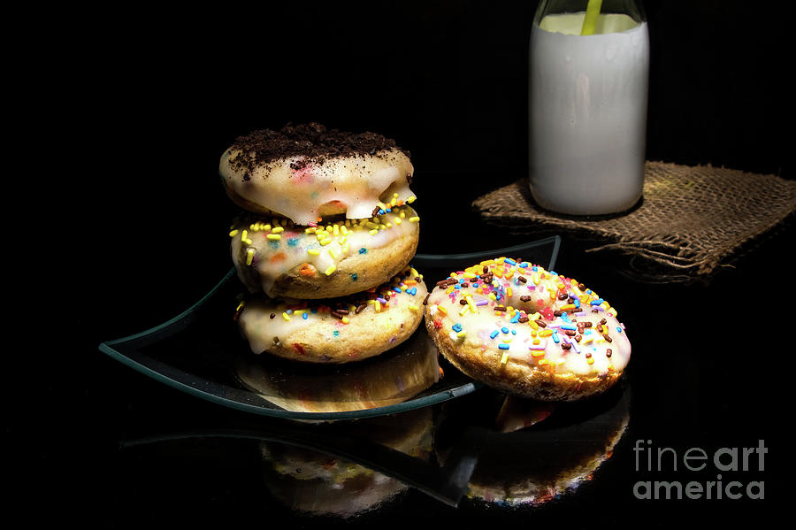 Funfetti  Glazed Doughnuts Photograph by Deborah Klubertanz