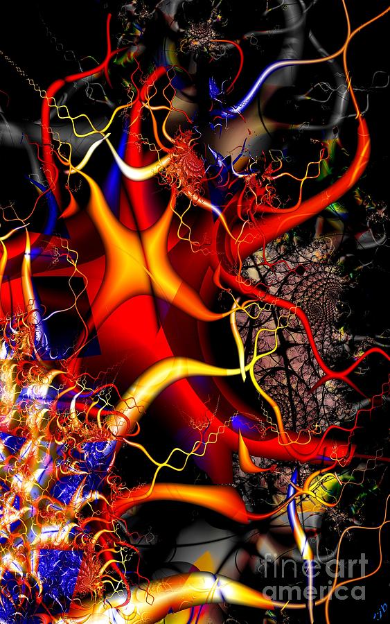 Abstract Digital Art - Fungal Live by Ronald Bissett