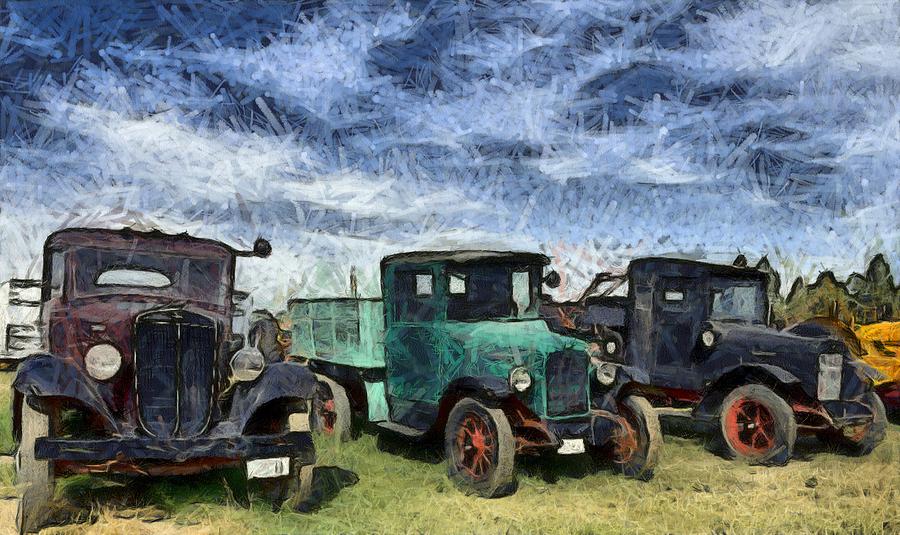 Funky Antique Trucks Montana Digital Art by Floyd Snyder