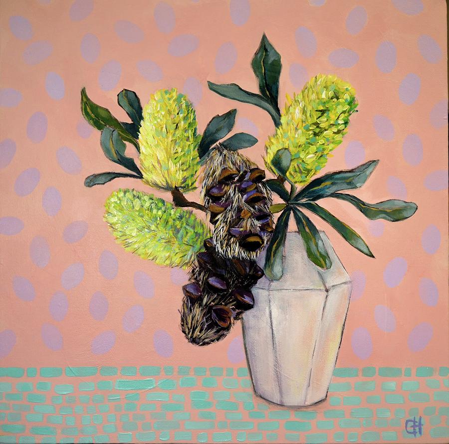 Funky Banksia Still LIfe Painting Painting by Chris Hobel