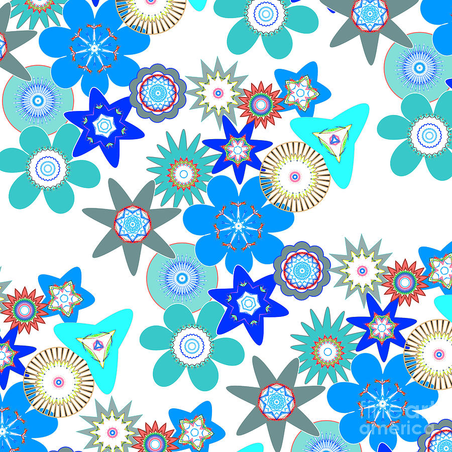 Flower Digital Art - Funky Flower Pattern by Two Hivelys