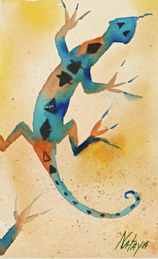 Funky Lizard Painting by Nataya Crow