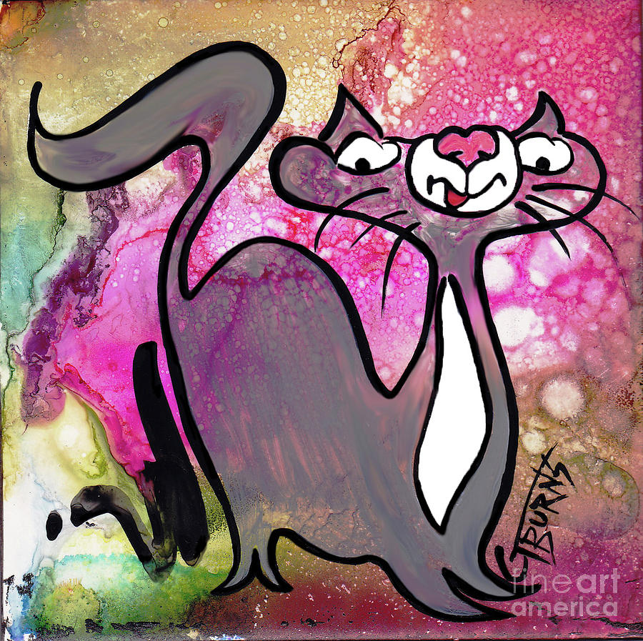 funky MCM cat Painting by GG Burns - Fine Art America