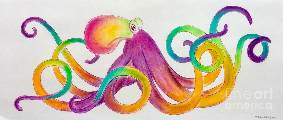 Funky Octopus Pastel by Natalia Wallwork - Fine Art America