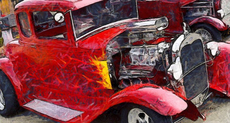 Funky Red Hot Hot Rod Photograph by Floyd Snyder