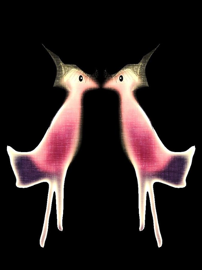 Funny Birds Digital Art by Cooky Goldblatt