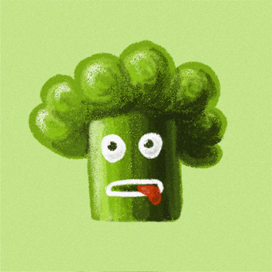 Funny Broccoli Digital Art by Boriana Giormova