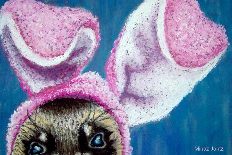 Funny Bunny Ears Painting by Minaz Jantz