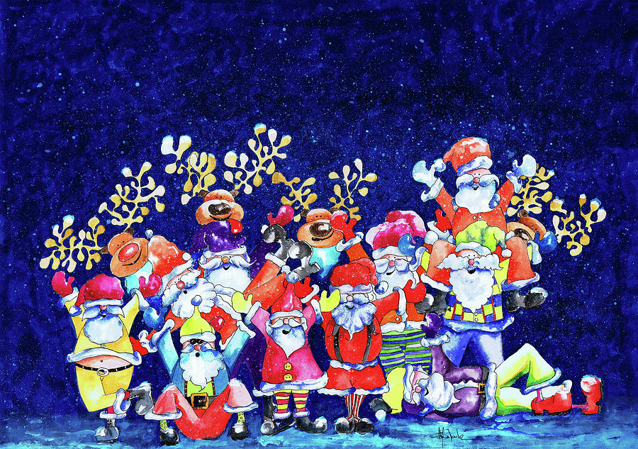 Funny Christmas Painting by Isabel Salvador