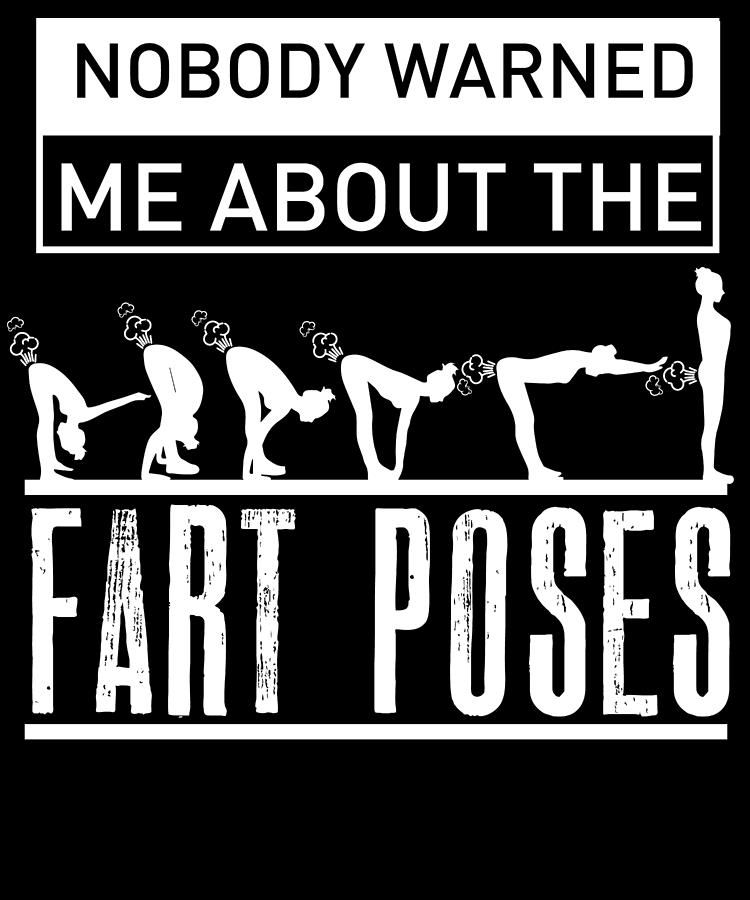 Funny Fart Yoga for Women Men Breaking Wind Pose Dark Digital Art by ...