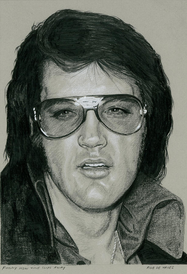 Elvis Presley Drawing - Funny How Time Slips Away by Rob De Vries
