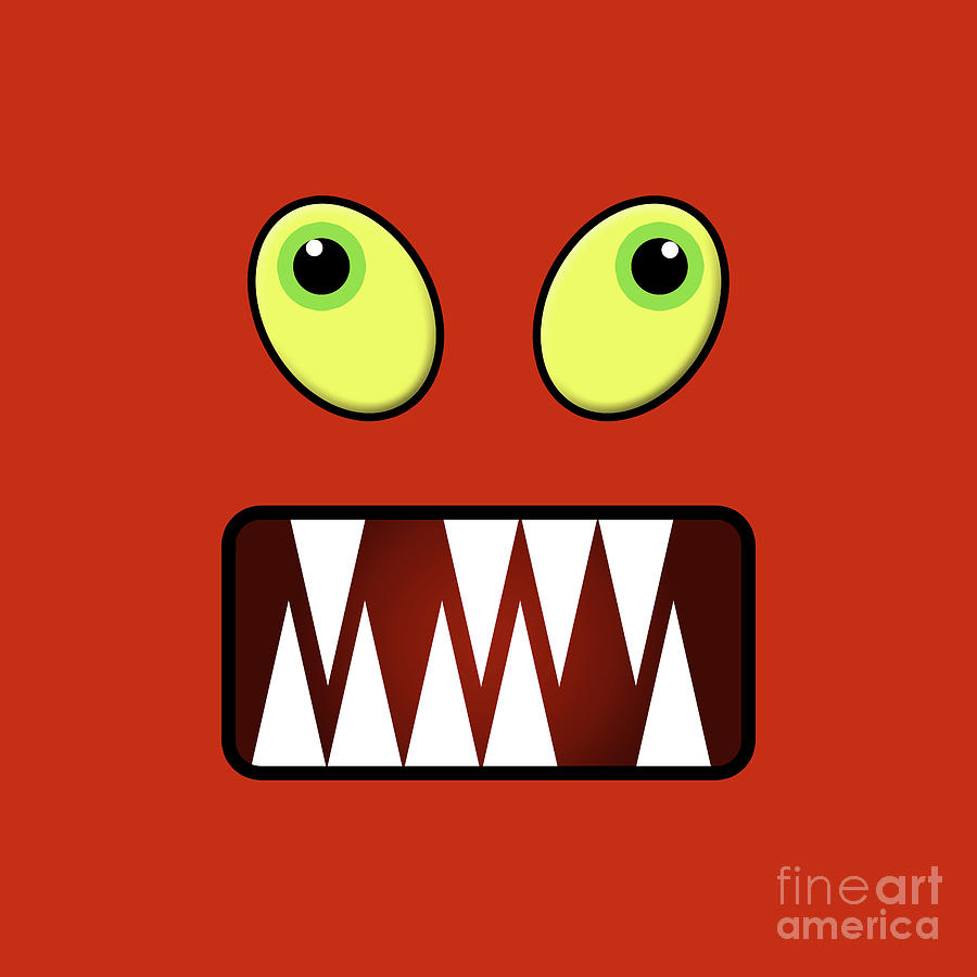 Funny monster face Digital Art by Gaspar Avila