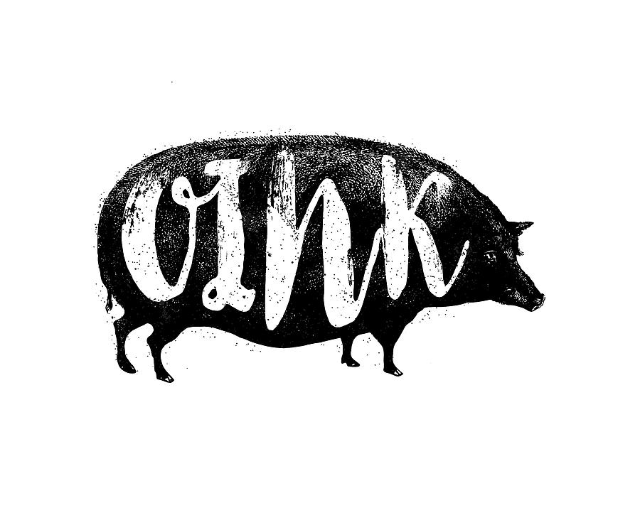 Funny Oink Pig Digital Art by Antique Images