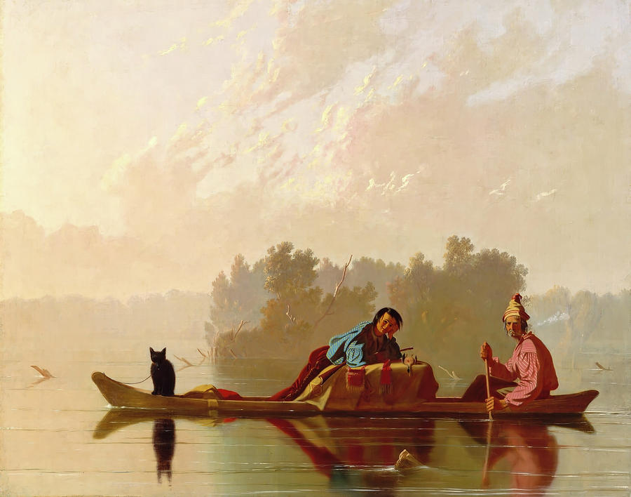 Fur Traders Descending The Missouri Painting by Mountain Dreams