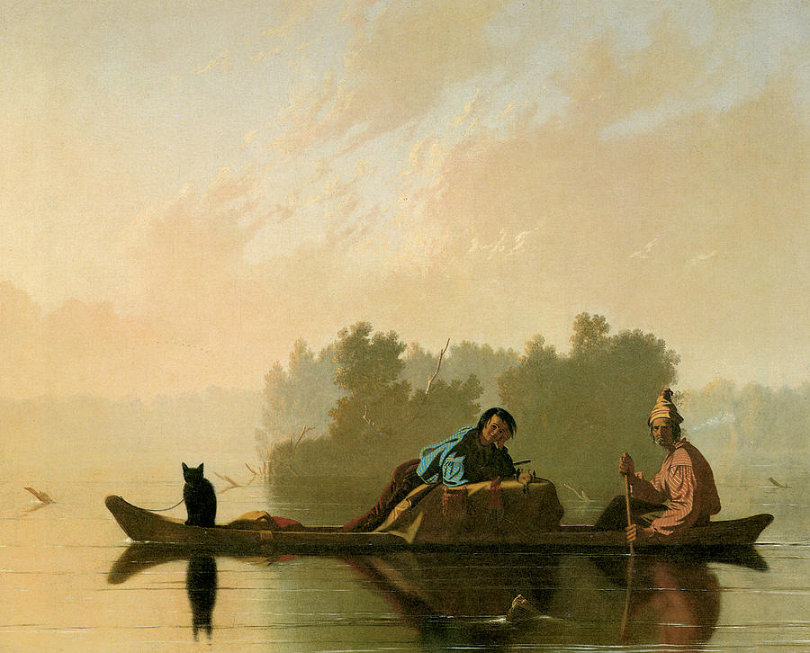 George Caleb Bingham Painting - Fur Traders Descending the Missouri by George Caleb Bingham