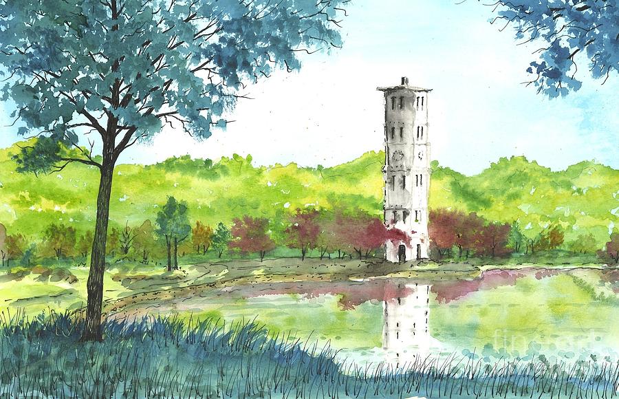 Furman Bell Tower Two Painting by Patrick Grills