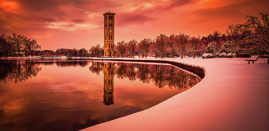 Furman University Bell Tower In Winter #1 Photograph by Mountain Dreams