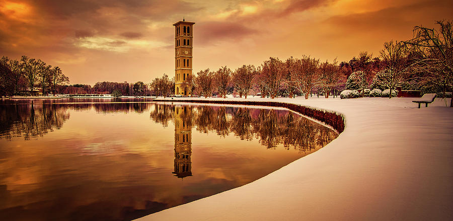 Furman University Bell Tower In Winter Photograph by Mountain Dreams