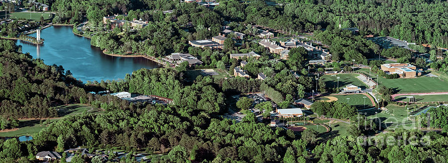 University Photograph - Furman University Campus Aerial by David Oppenheimer