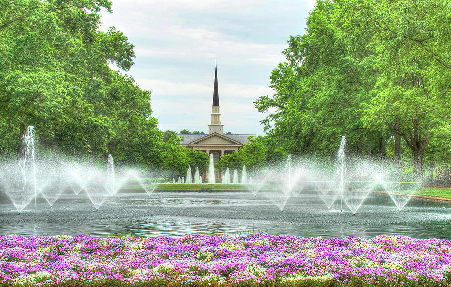 Furman University Fountains and Chapel Photograph by Blaine Owens