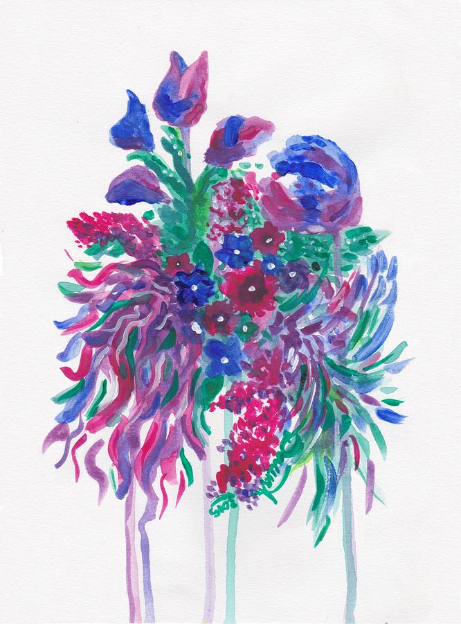 Fuchsia Bouquet Painting