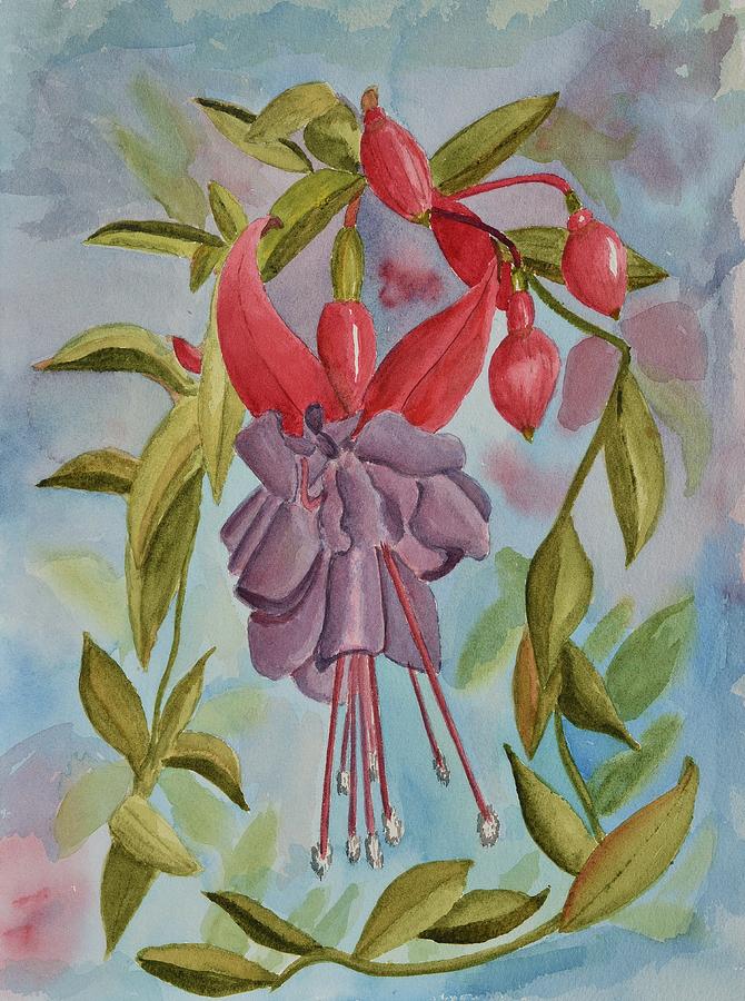 Fuschia Flower Painting by Linda Brody