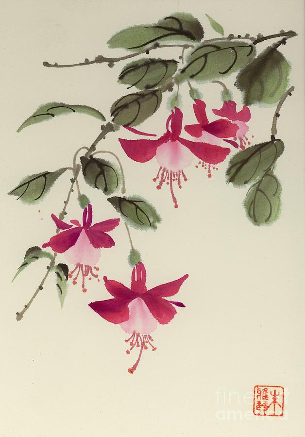 Floral Painting - Fuschia Pink by Yolanda Koh