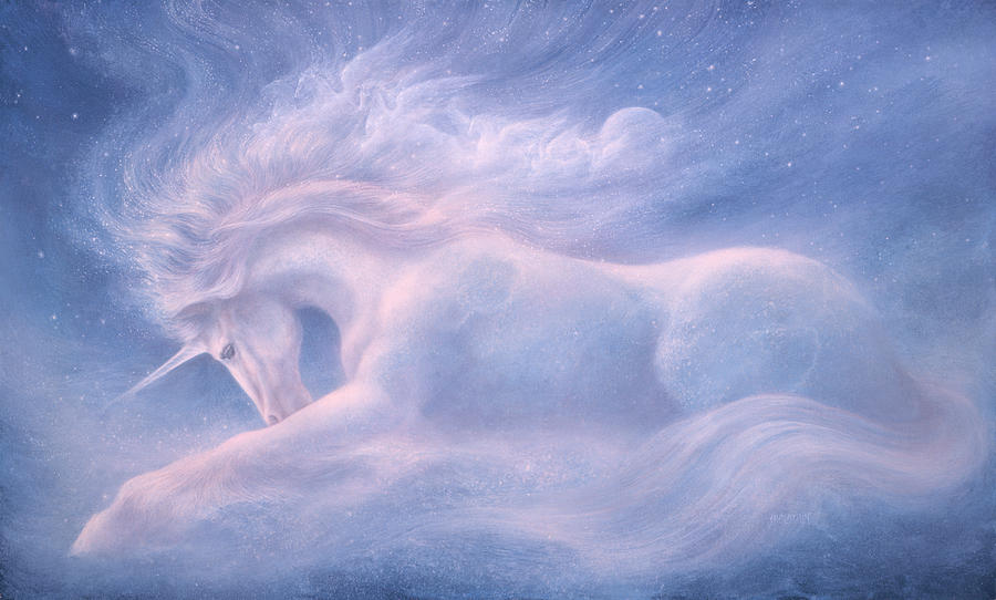Unicorn Painting - Future Dreaming Unicorn by Jack Shalatain