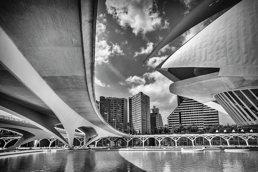 Futuristic Architecture of Valencia Spain in Black and White  Photograph by Carol Japp