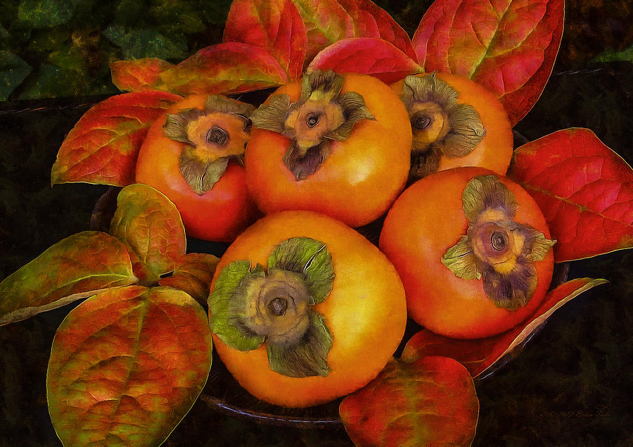 Fuyu Persimmons Photograph by Brian Tada