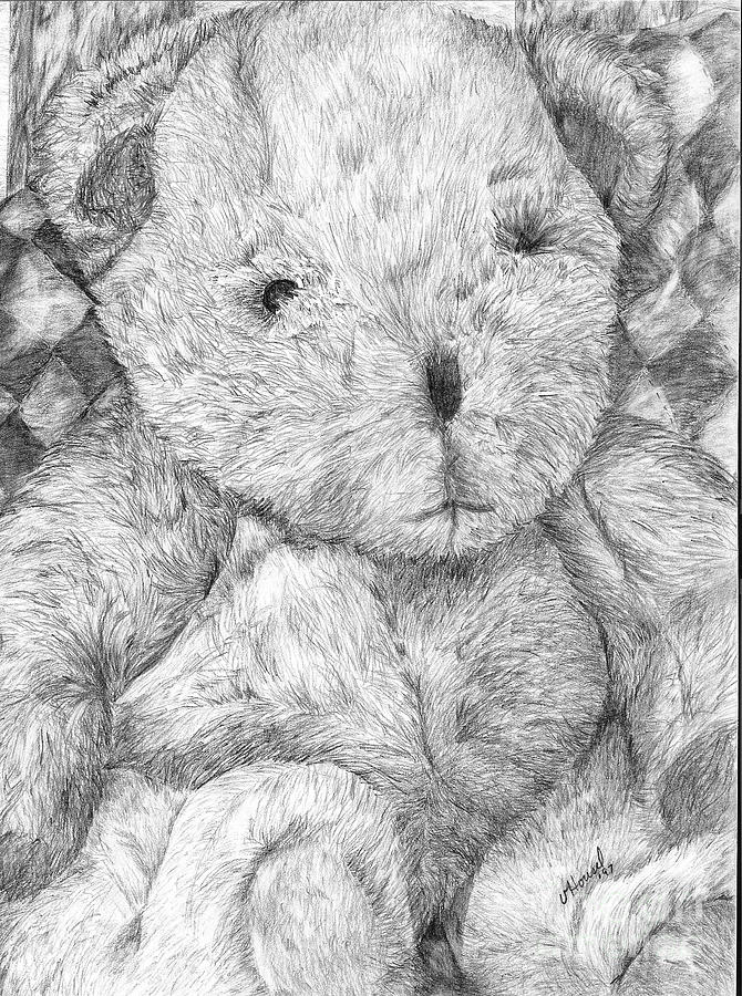 Bear Drawing - Fuzzy Wuzzy Bear  by Vicki  Housel